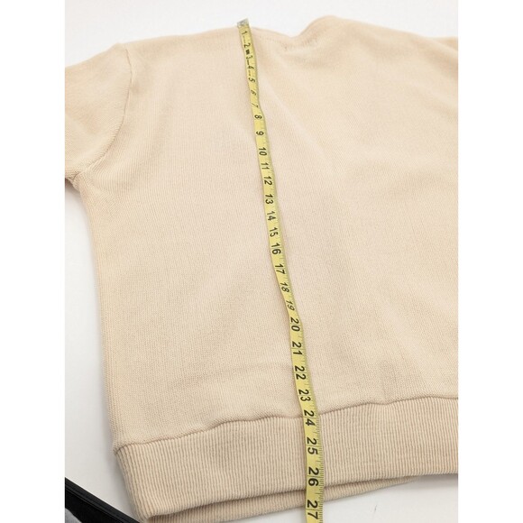 Izod Preppy Collegiate Cream Button Up Logo Vintage Cardigan Sweater Size Large - Picture 6 of 8